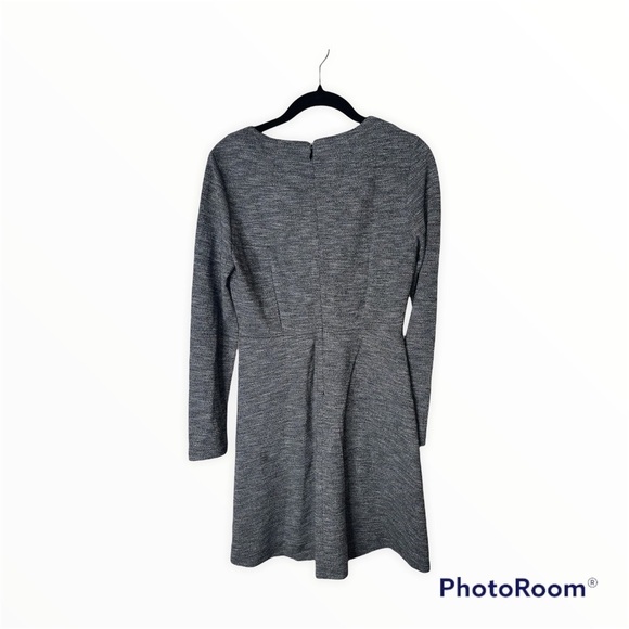 MADEWELL Heather Gray Bridgewalk V Neck Long Sleeve Knee Length Dress Size 4 - Picture 5 of 7